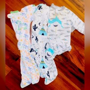 3 baby boy sleepers. 3-6